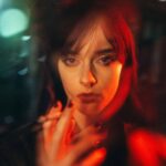 Geometric Light Lens Filters Centerfield Split Diopter FX. Model with focused face and geometric blur background