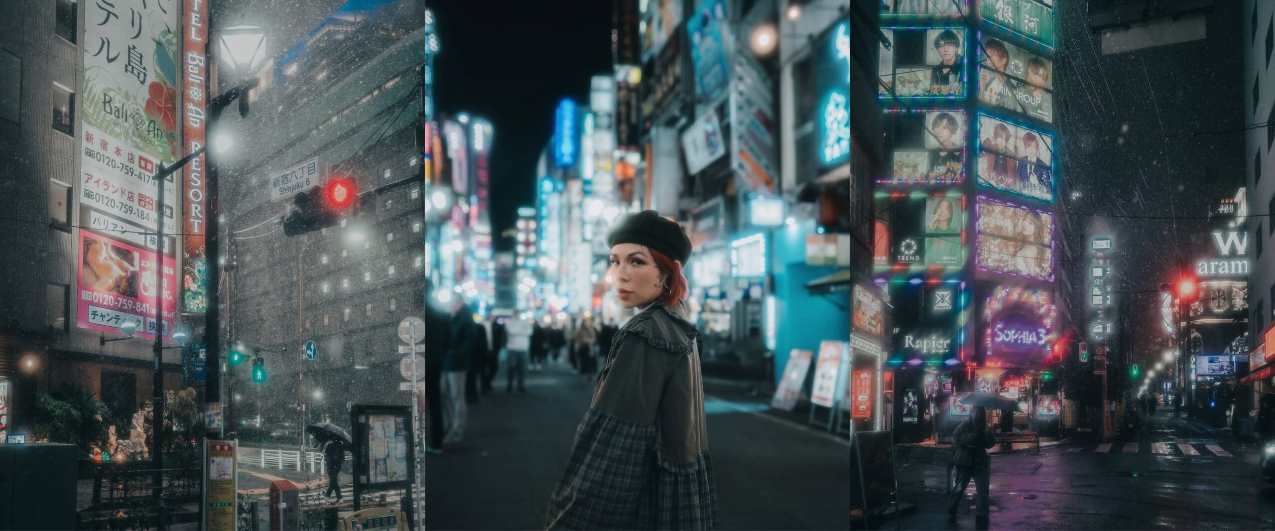 Tokyo city lights with the SZ Filters Mystic Dream creative lens filter creating a soft cinematic glow for night photography