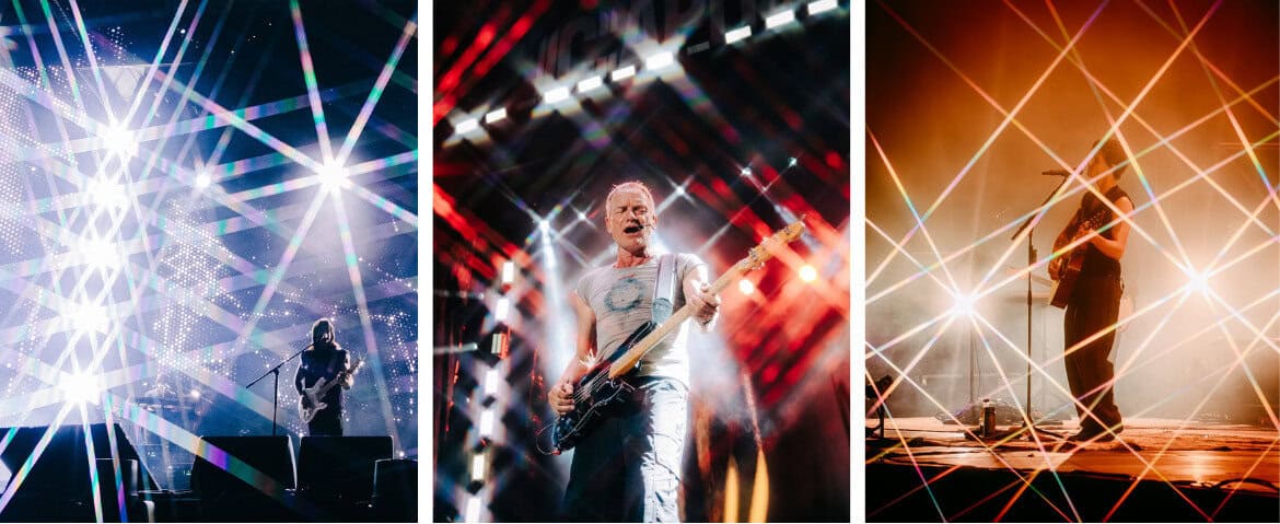 Collage de fotografía de conciertos con efectos de estrella y sujetos repetidos de elsewhere.27